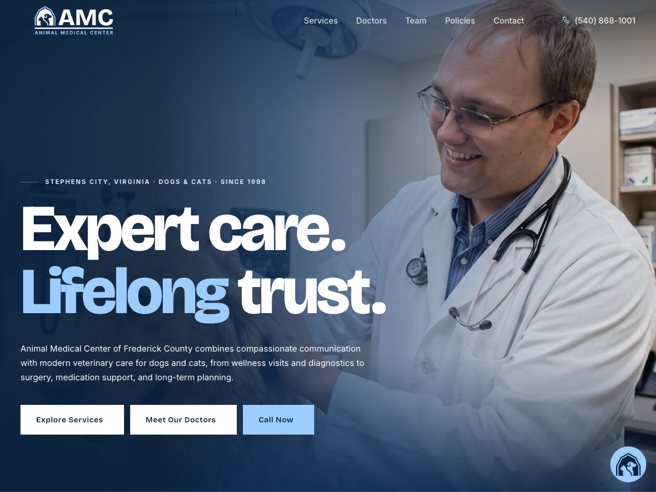 Animal Medical Center website preview